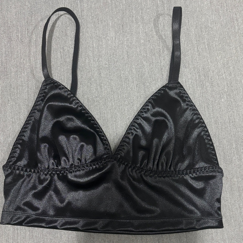 Forever 21 Black Satin Bralette